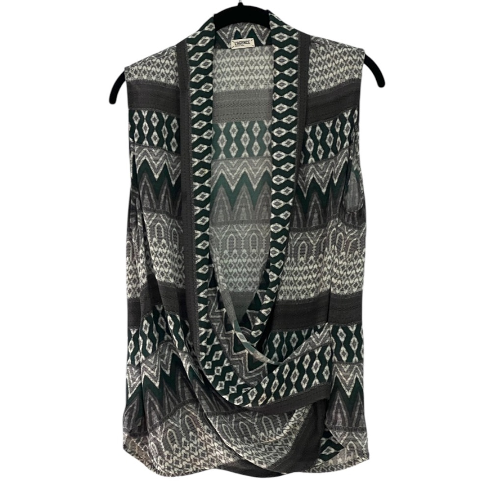 L’AGENCE Cowl Open Neckline Blouse Top Size 10